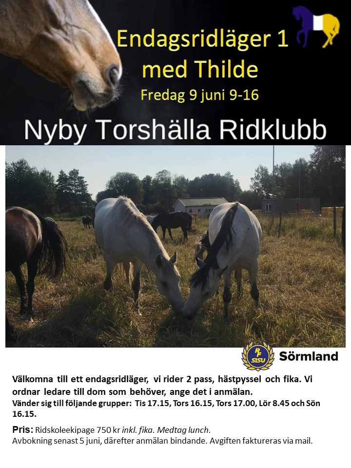 Endagsridläger 1 9 juni med Thilde