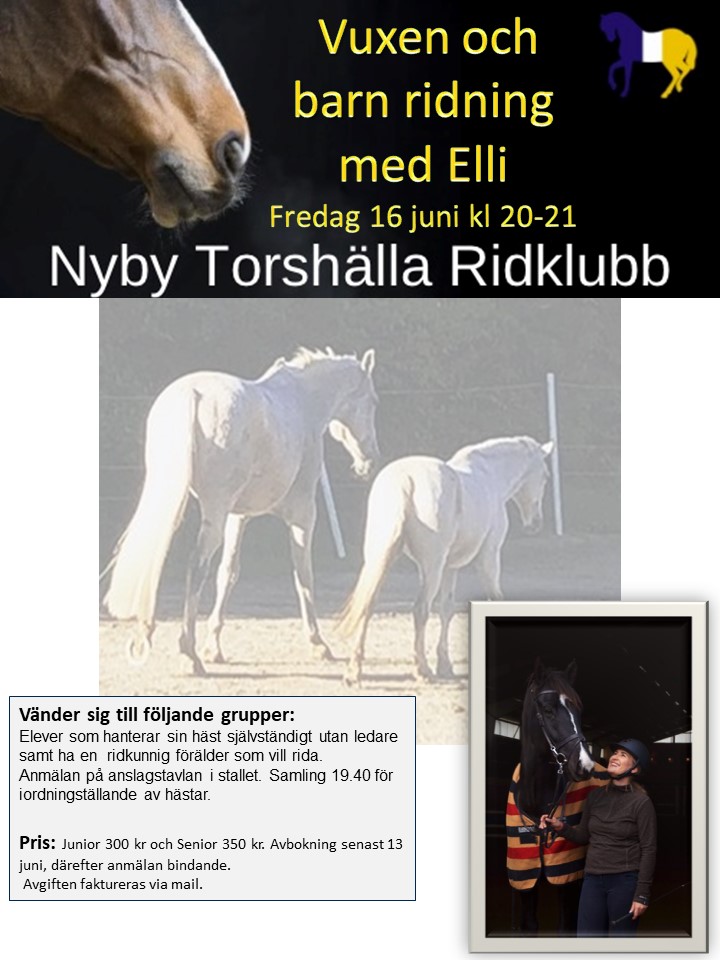 Vuxen och barn ridning
