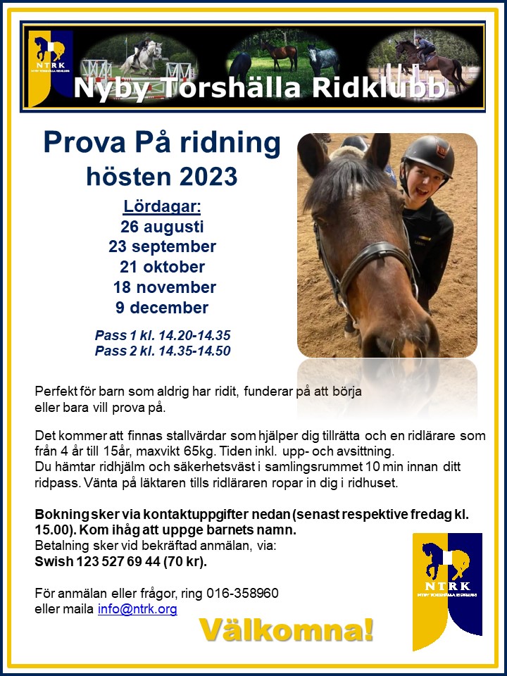 Prova på ridningsanslag ht-23