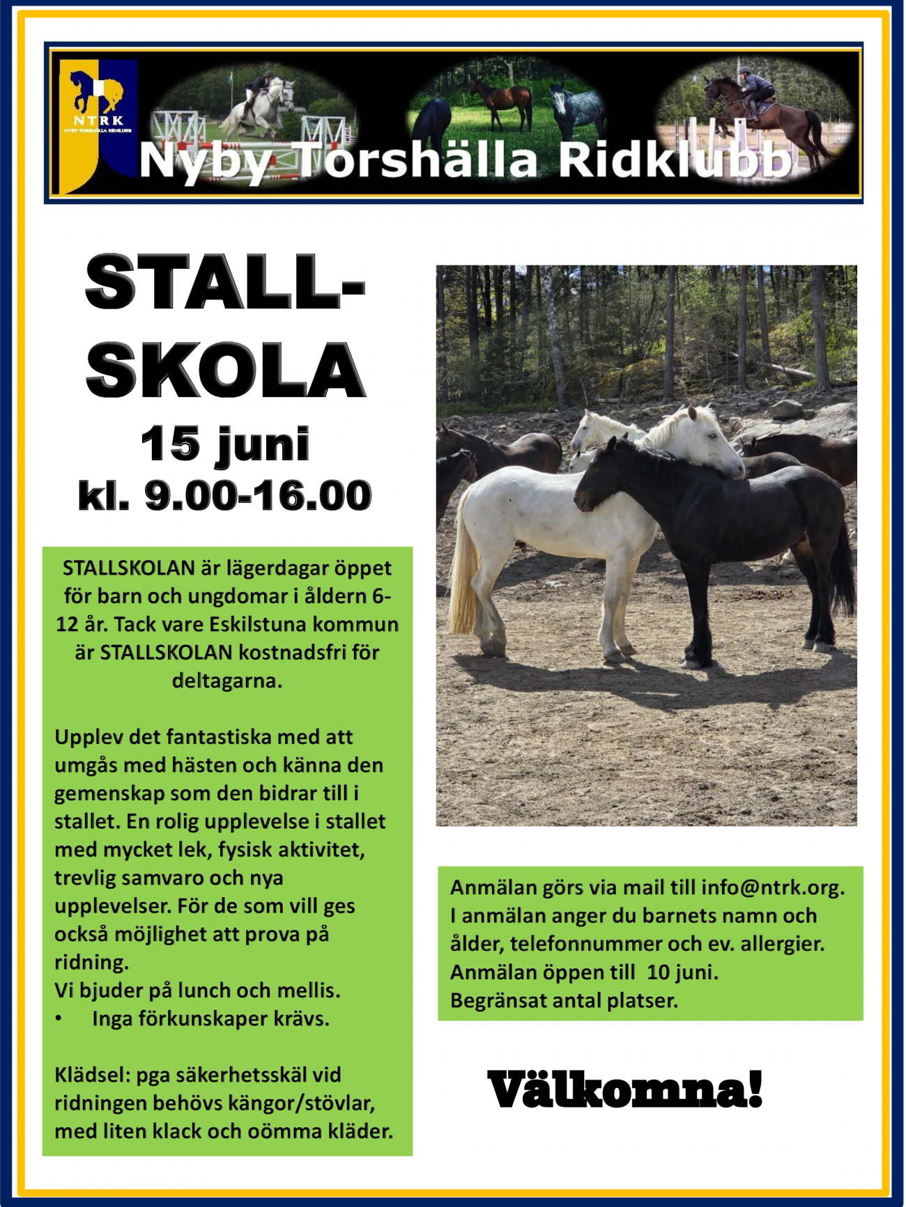 Stallskola 16 juni 2026